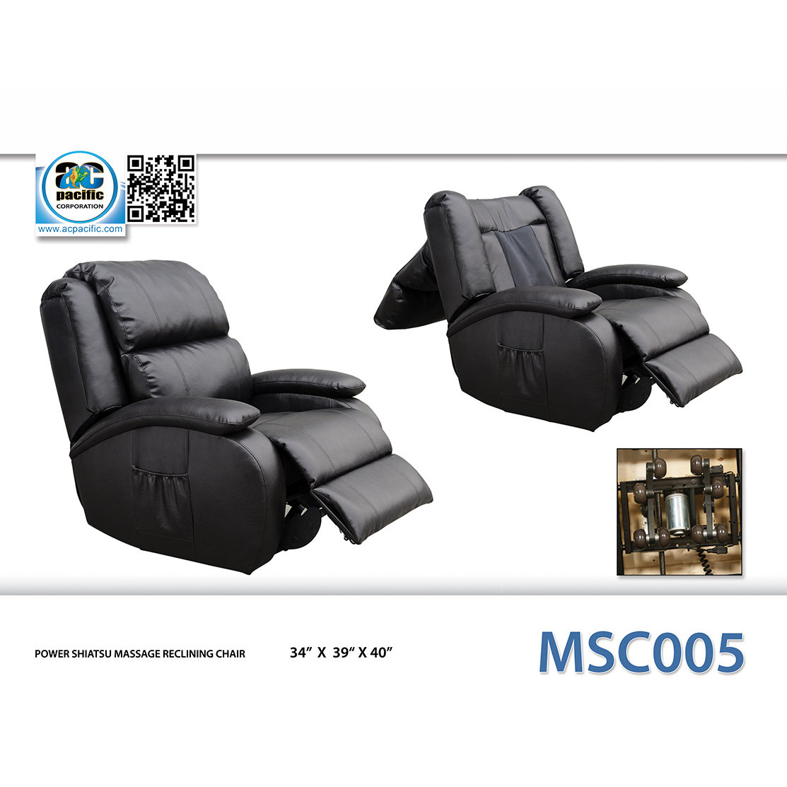 AC Pacific Bonded Leather Reclining Massage Chair & Reviews Wayfair