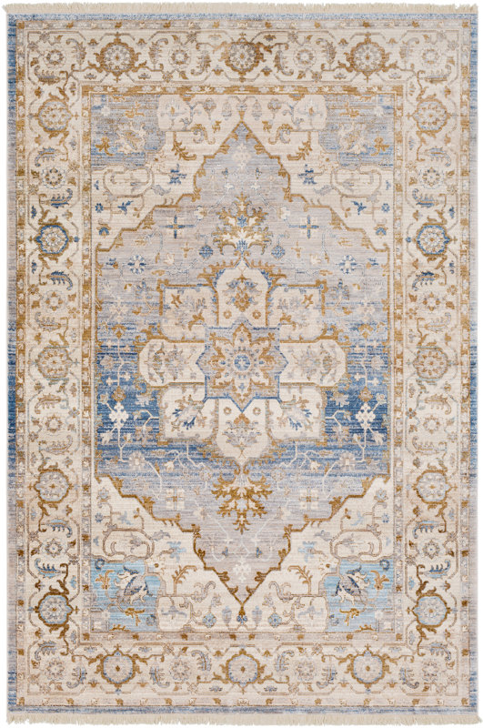 Three Posts Mendelsohn Vintage Persian Traditional Blue/Brown Area Rug