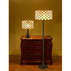 Tiffany Contemporary 2 Piece Table and Floor Lamp Set