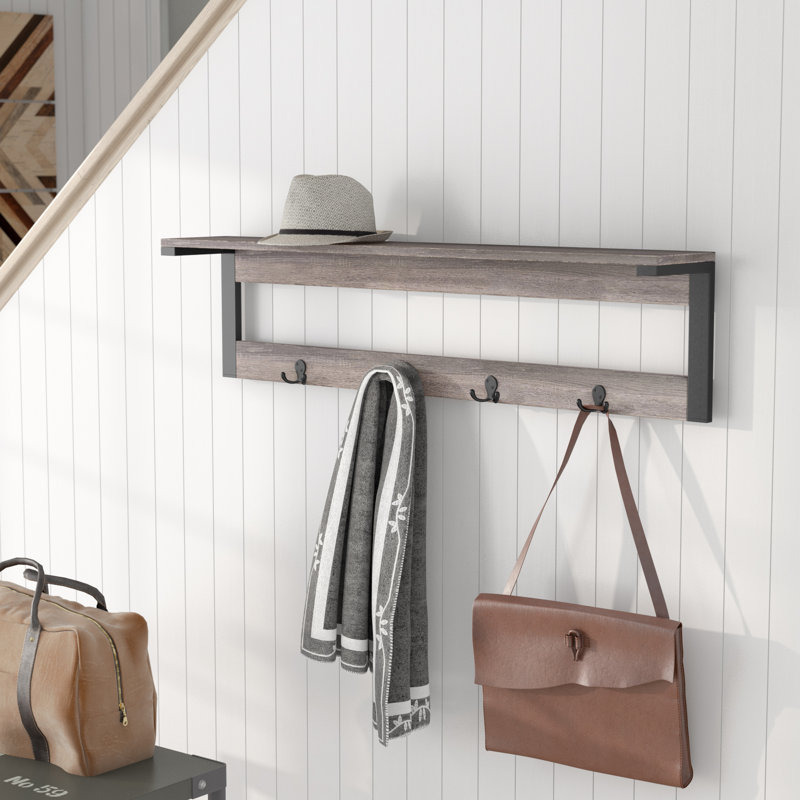 Entryway Wall Mount 5 Hook Coat Rack Shelf Free Shipping Today Prepac Furniture White 5 Hook Wall Mounted Coat Rack