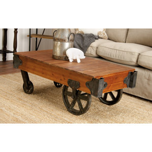 Wood and Metal Coffee Table Cart by Co..
