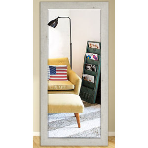 Rustic White Beveled Wall Mirror