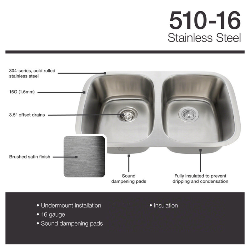 Mrdirect Stainless Steel 29 X 19 Double Basin Undermount Kitchen Stainless Steel 29 X 19 Double Basin Undermount Kitchen Sink With Additional Accessories