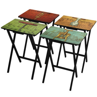 Tv Tables For Eating Wayfair 4 Piece Vineyards Of France Tv Tray Set With Stand