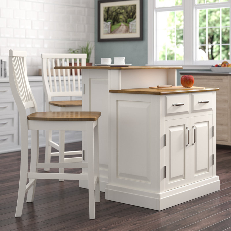 Darby Home Co Susana 3 Piece Kitchen Island Set with Wood ...