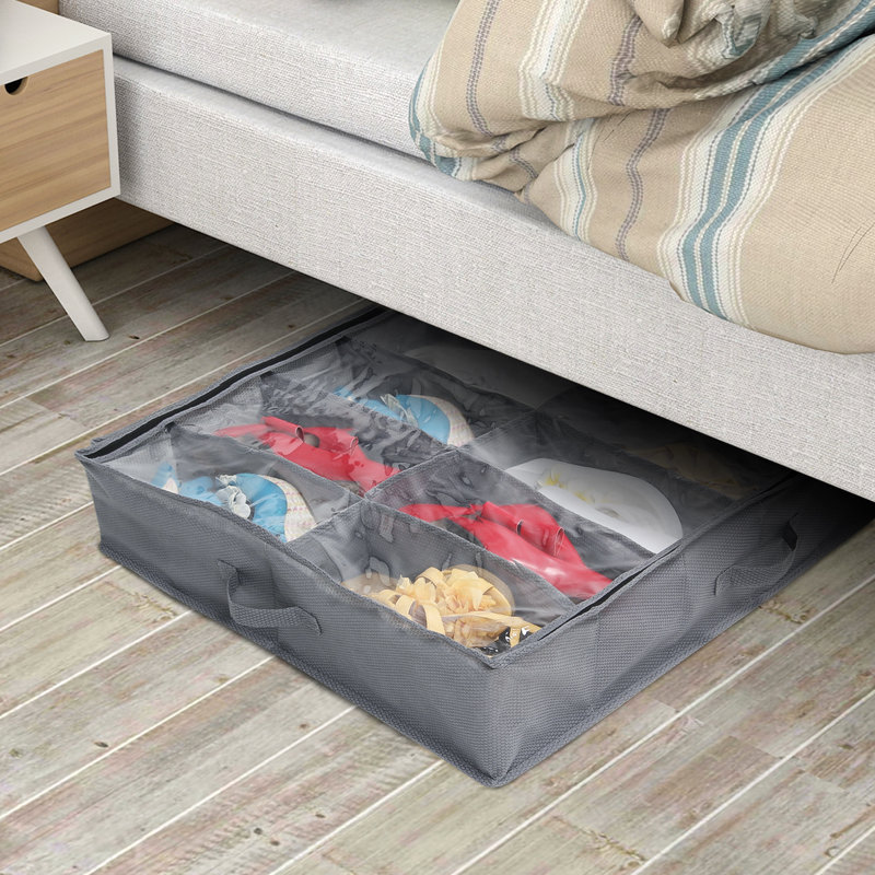 Rebrilliant Under Bed Shoe Organizer Closet Storage Box Wayfair