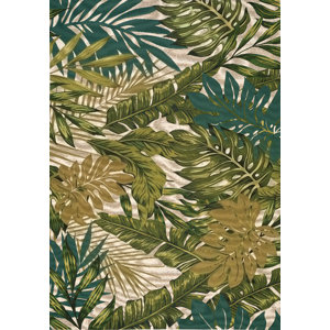 Anwen Botanical Garden Green Outdoor Area Rug