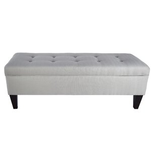 Woodside 10 Buttons Tufted Fabric Storage Bench