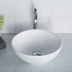 Bathroom Sinks You Ll Love Wayfair Ca Elavo Ceramic Circular Vessel Bathroom Sink