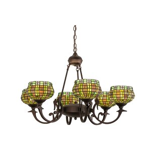 Jeweled Basket 6-Light Shaded Chandelier