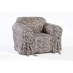 Zebra Print Box Cushion Armchair Slipcover