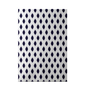 Cop-Ikat Geometric Print Navy Blue Indoor/Outdoor Area Rug