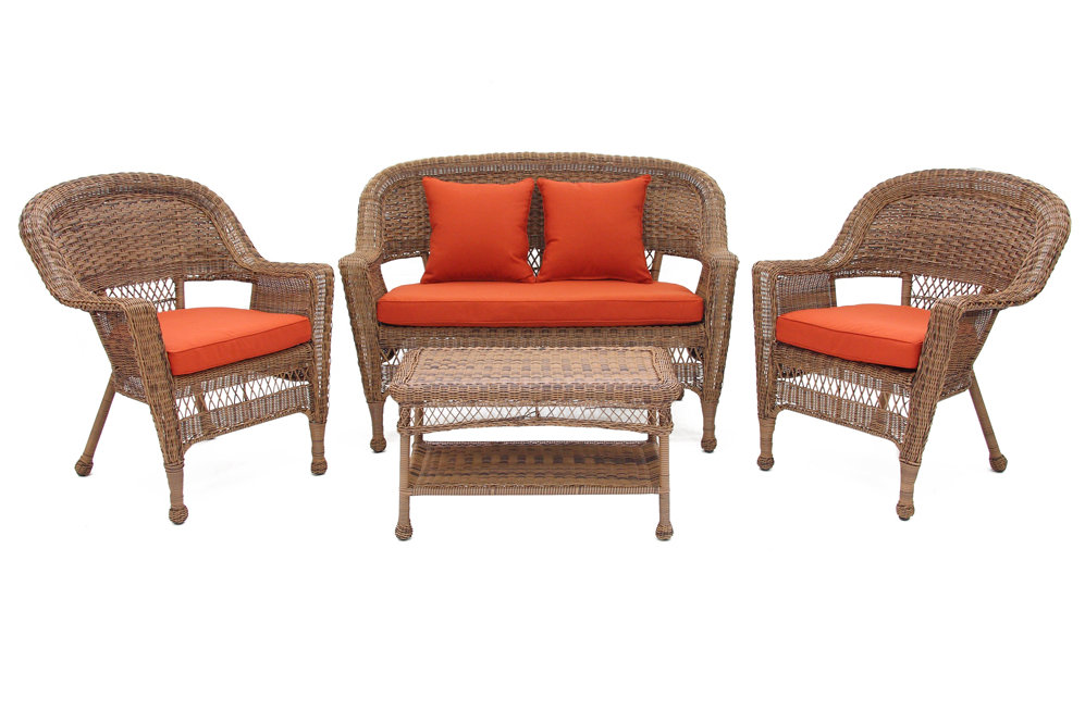 August Grove Cecilton 4 Piece Sofa Set with Cushions & Reviews Wayfair