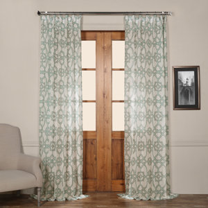 Caldwell Geometric Sheer Pinch Pleat Single Curtain Panel