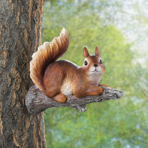 Lounging Squirrel Tree Decor Figurine