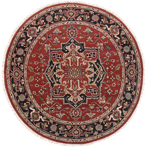 One-of-a-Kind Serapi Heritage Hand-Knotted Dark Burgundy Area Rug