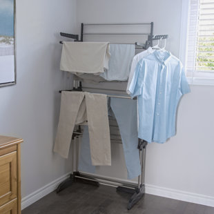 Fold Out Wall Drying Rack Wayfair Collapsible Vertical Freestanding Drying Rack