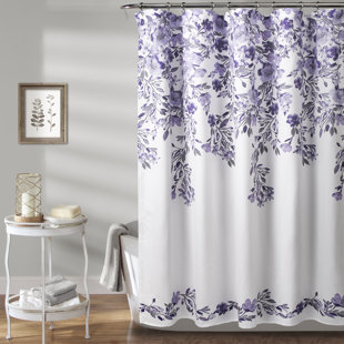 Gray Silver Purple Shower Curtains You Ll Love Wayfair Quickview Navy Purple