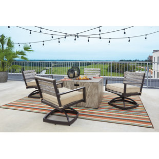 Patio Dining Set With Fire Pit | Wayfair Patio Dining Set With Fire Pit | Wayfair
