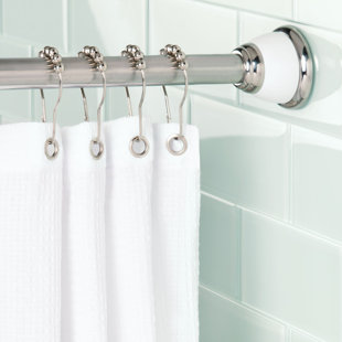 Shower Curtain Rods You Ll Love Wayfair Duff 87 Adjule Straight Tension Shower Curtain Rod