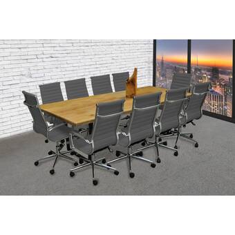 Symple Stuff 11 Piece Rectangular Conference Table Set Wayfair