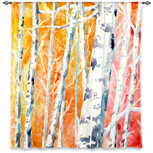 Thomasboro Brazen Design Studio's Falling For Color Birch Trees Room Darkening Curtain Panels (Set of 2)