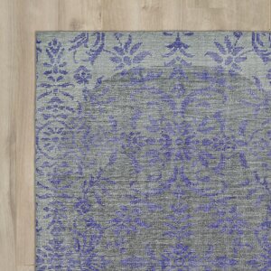 Masmoudi Hand-Knotted Purple/Gray Area Rug