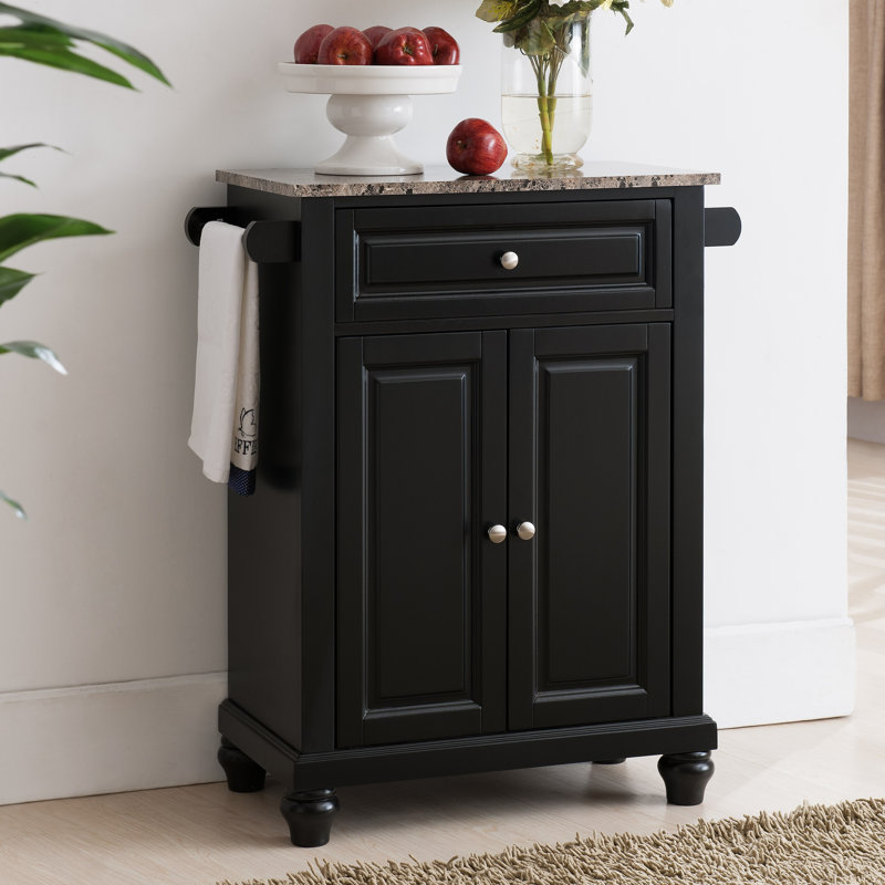 Leonard Kitchen Island with Faux Marble Top & Reviews Birch Lane