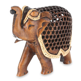Carved Indian Furniture Wayfair Dayal J Dani Hand Carved Wood Indian Jali Elephant Statue