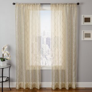 Southington Silhouette Geometric Sheer Single Curtain Panel