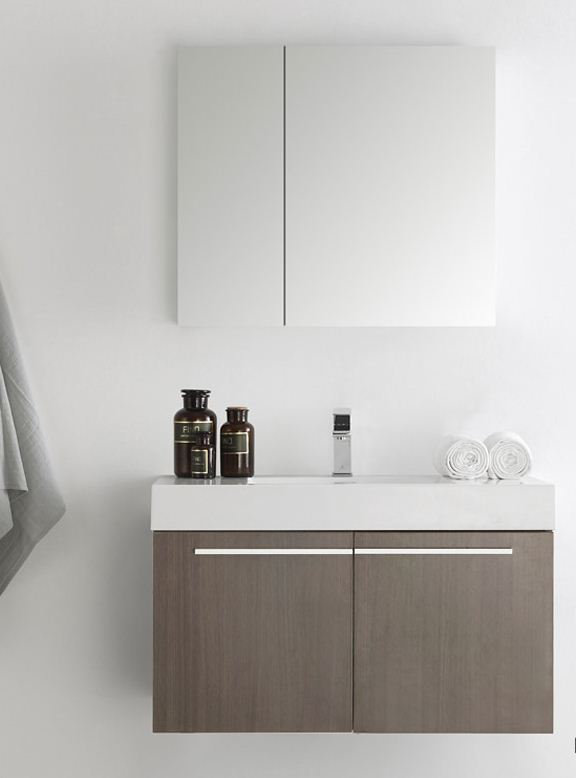 Fresca Senza 36" Vista Single Wall Mounted Modern Bathroom Vanity Set