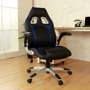 Faux Leather High-Back Swivel Video Racing Game Chair