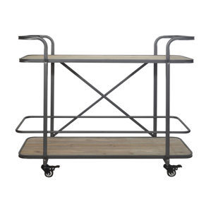 Micheala 2 Tier Wood Bar Cart by 17 Stories