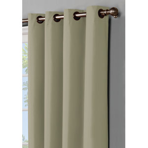 Emma Extra Wide Solid Room Darkening Thermal Grommet Single Curtain Panel