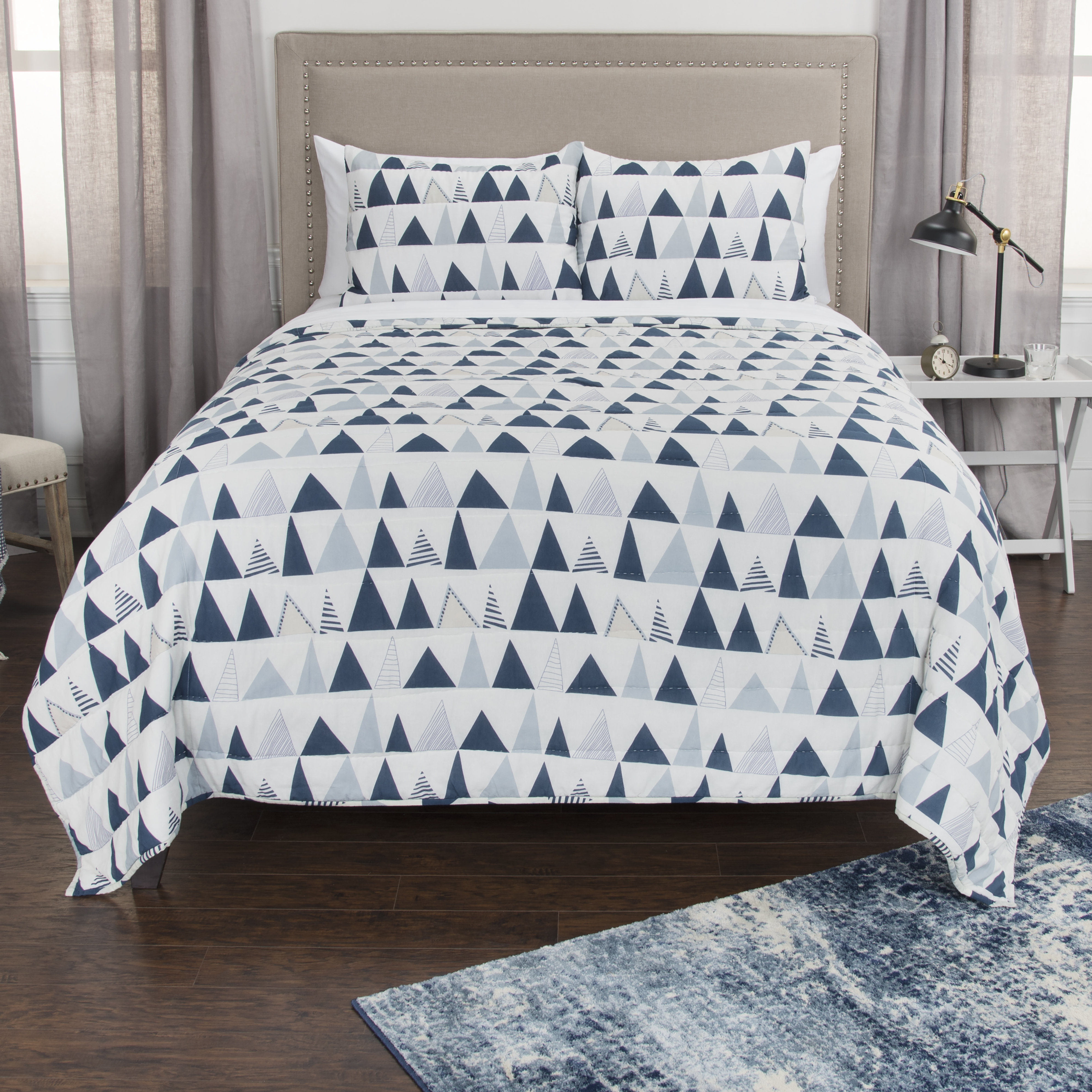 Brayden Studio Oberry Geometric 100 Cotton 3 Piece Reversible Quilt