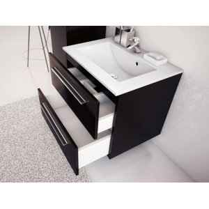 60 cm wandbefestigter Waschbeckenunterschrank Li..