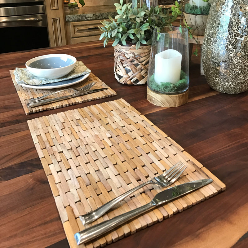 HipO Modern Living Recycled Teak Placemats Set & Reviews Wayfair.ca