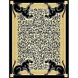 African Adventure Panther Border Area Rug