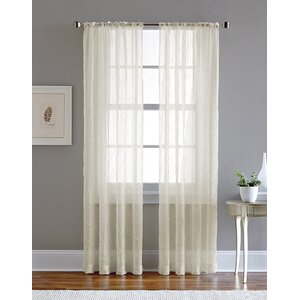 Pintuck Solid Sheer Single Curtain Panel