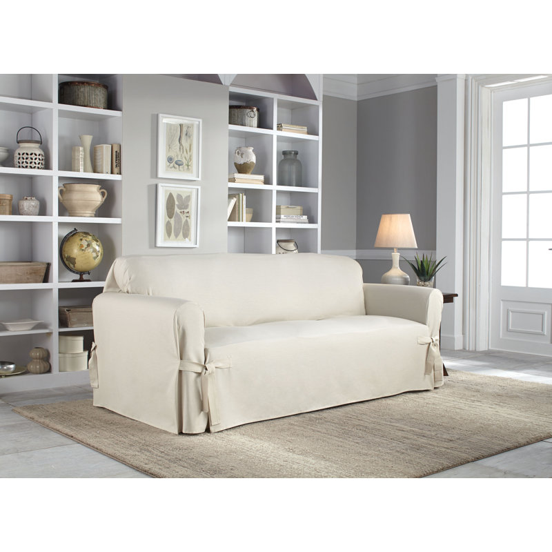 Serta Cotton Duck Box Cushion Sofa Slipcover Reviews Wayfair Cotton Duck Box Cushion Sofa Slipcover