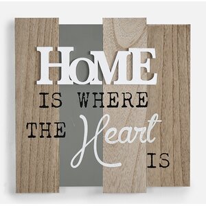 'Home is Where the Heart Is' Textual Art on Wood