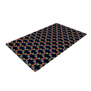 Holly Helgeson Midnight Vine Pattern Black Area Rug