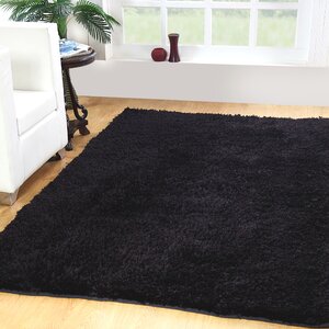 Hand-Woven Black Area Rug