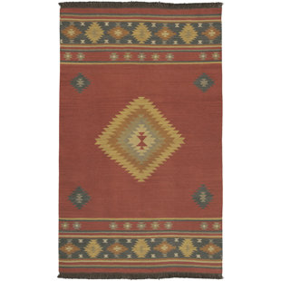 Modern Southwestern Wool Area Rugs Allmodern Double Mountain Hand Woven Wool Red Ivory Area Rug