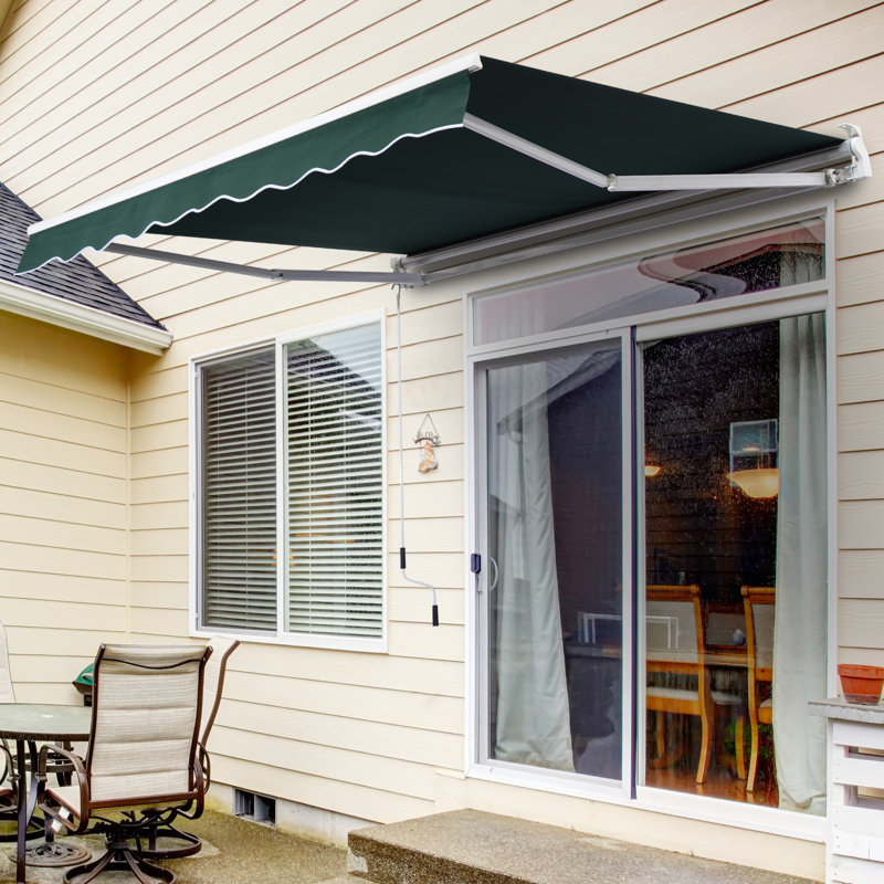 Outsunny 8 ft. W x 7 ft. D Retractable Patio Awning ...