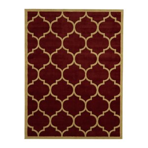 Standridge Dark Red/Beige Area Rug