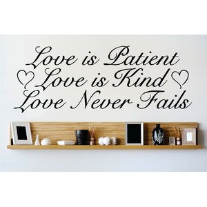 Love is Patient Love is Kind Love Never Fails Wall Decal
