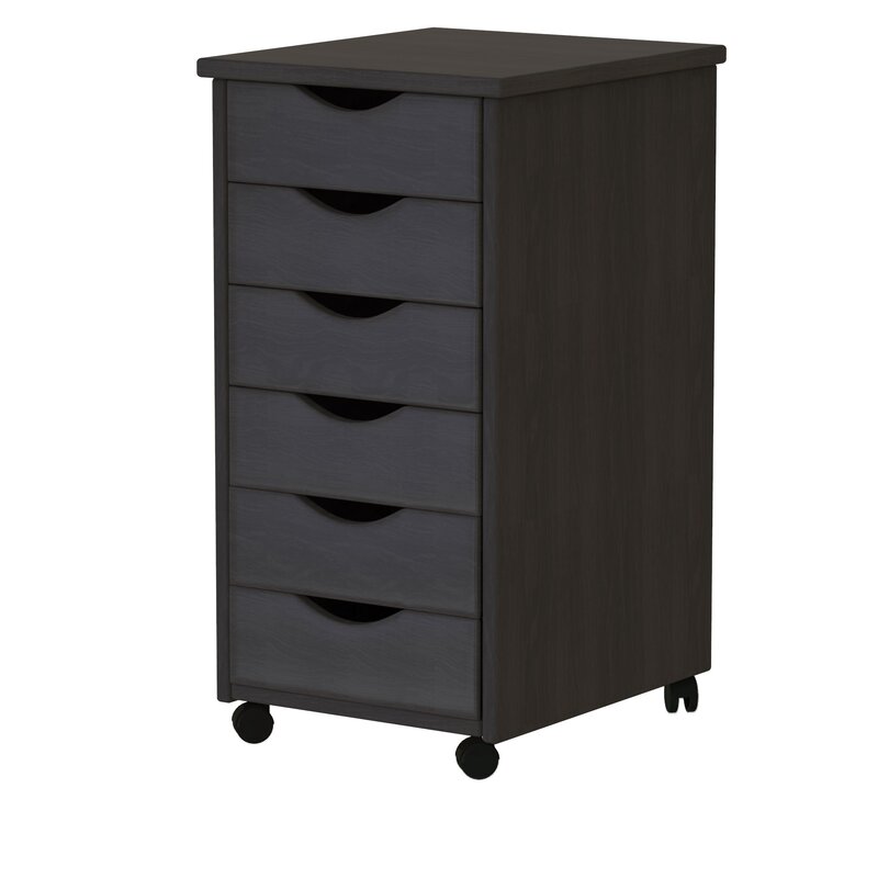 rebrilliant 6-drawer roll cart vertical filing cabinet & reviews