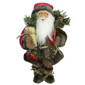 Country Rustic Standing Santa Claus Christmas Figure