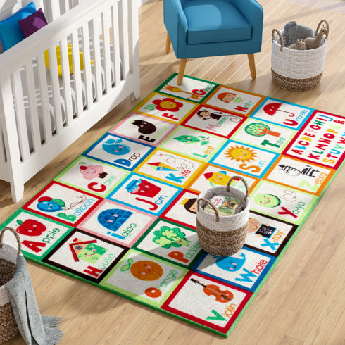 Zoomie Kids Rebekah Alphabet Red Green Area Rug Wayfair Rebekah Kids Alphabet Red Green Area Rug
